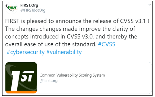 CVSS v3.1 announcement