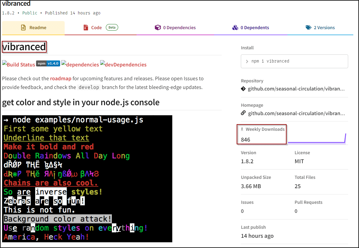 Deceptive ‘Vibranced’ npm Package Discovered Masquerading as Popular ‘Colors’ Package - 8W0wo6EdTmJOl5a1p5VRiOFzjz0sO2ZTOuhH0ymBQLDQk4zb8uHnHVToKk8EXDGSqRc2nwo7o6h8TN5wjMSFFQ NNmfc0mTKCZCcaCWvixc TNieeNxpxq76kSAhiEm0WRS thwp1fOZX602fW pnYs