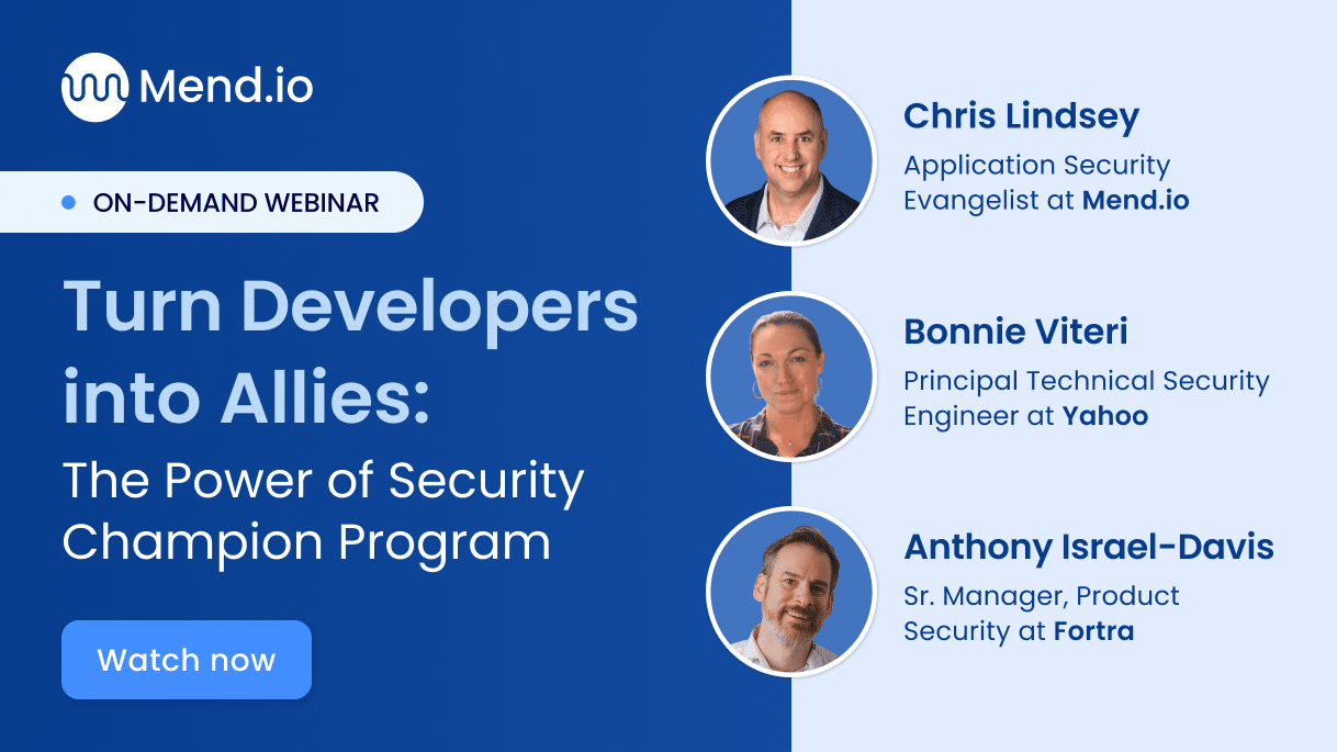 Webinar: Turn Developers into Allies: The Power of Security Champion Programs - On Demand Webinar Turn Developers into Allies 1218 685