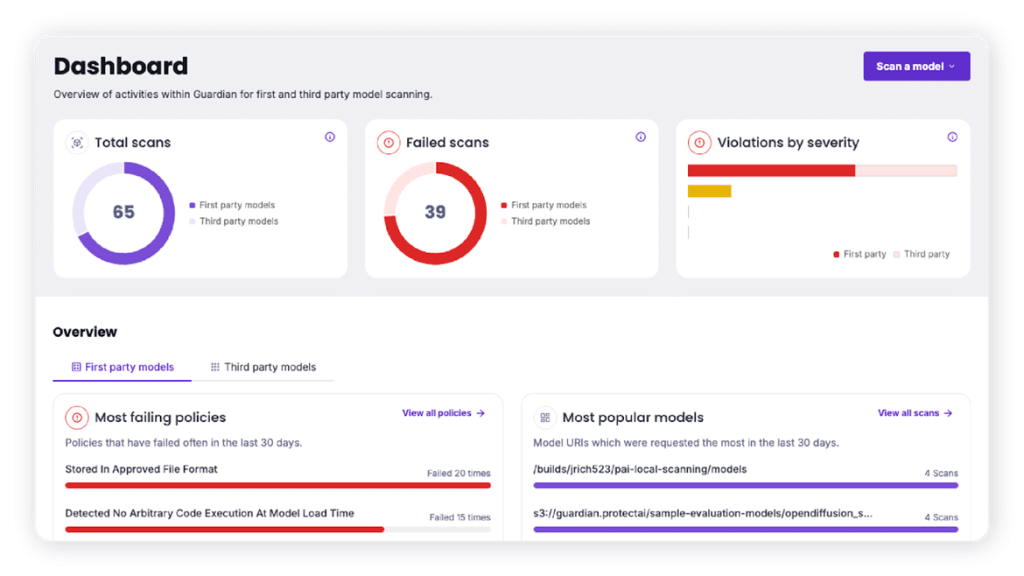 Why AI Security Tools Are Different and 9 Tools to Know in 2025 - protect ai ui