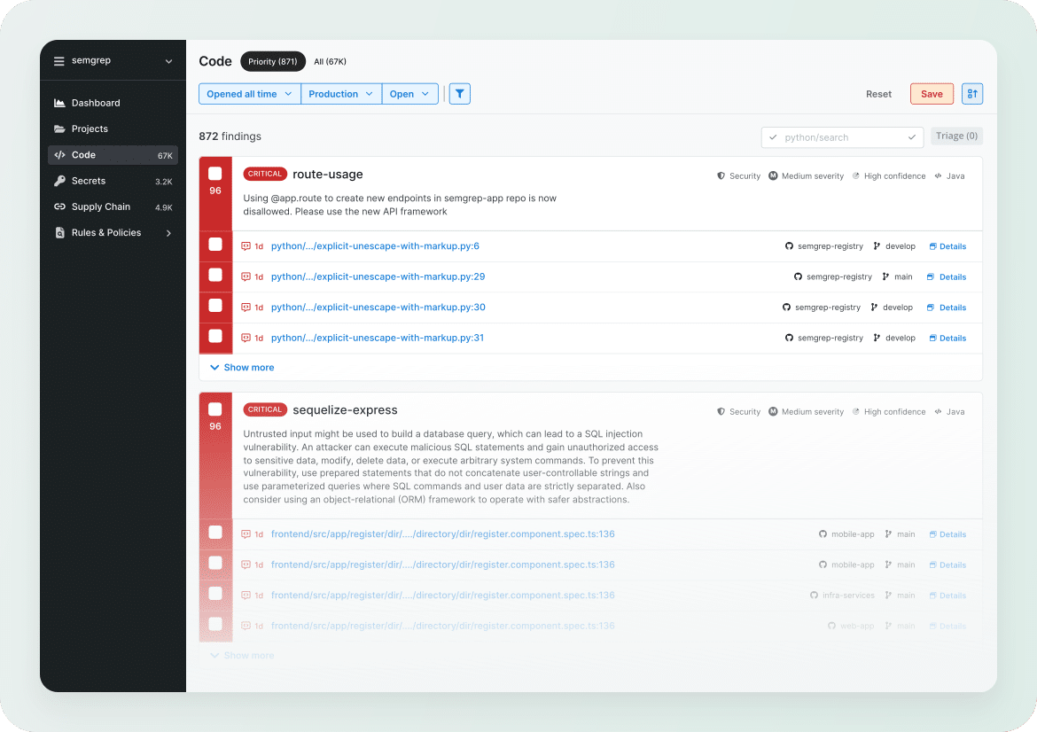Semgrep multimodal static analysis approach overview